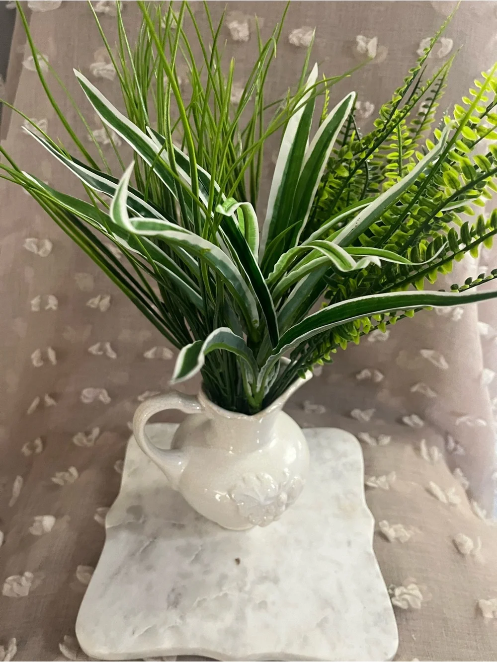 Artificial Green Fern, spider house plant flower Arrangement - Green -